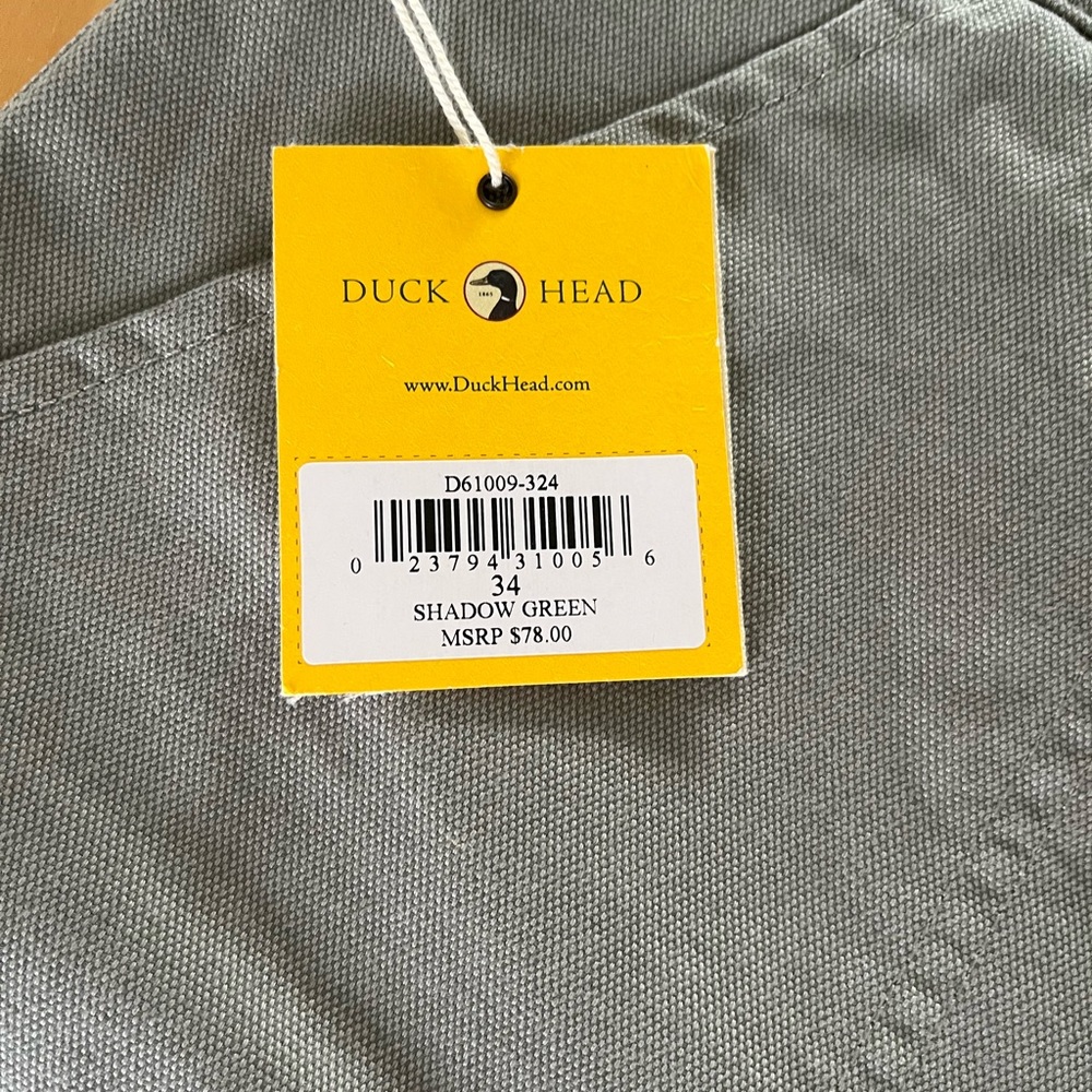 Duck Head Shorts, Men’s Size 34 New with tag, Shadow Green